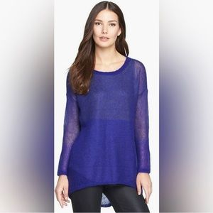 Eileen Fisher Tunic Sweater Womens S Plaided Mohair Pullover